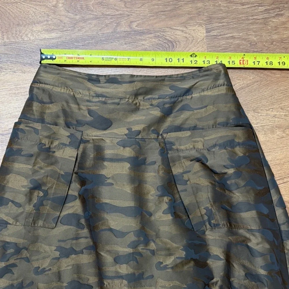 Sun Kim‎ Bronze Camo Bubble Midi Skirt Brown Jacquard Women Medium